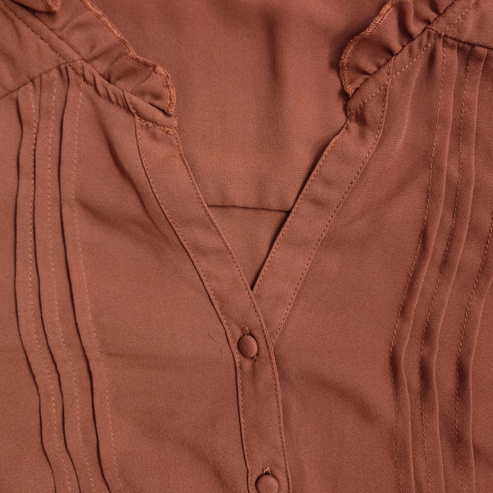 Nanette‎ Lepore Terracotta Button-Up Blouse - Picture 4 of 5